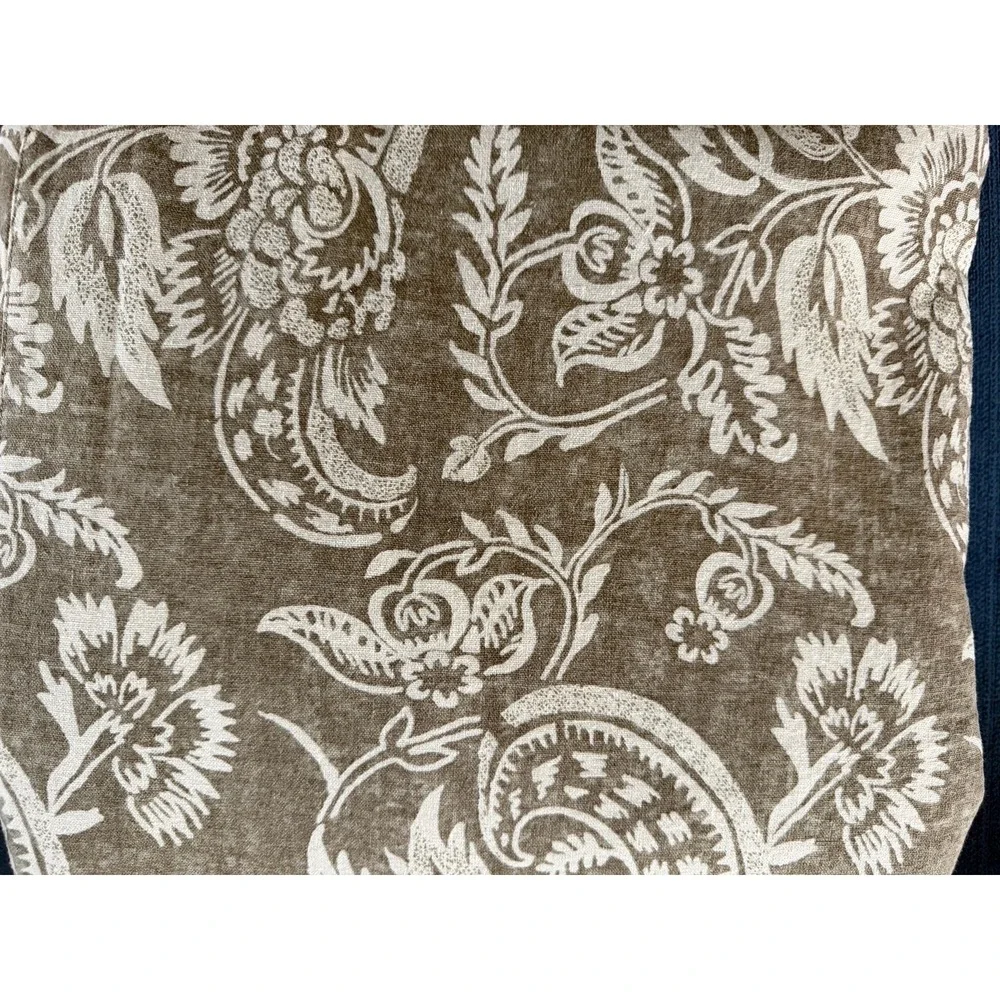 Pottery Barn Alessandra Scroll King Size Duvet Cover Linen Blend Taupe Gray 2015